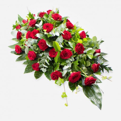 Coffin spray of roses