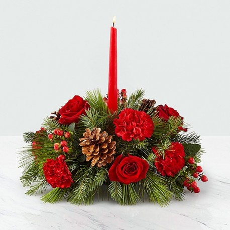 Christmas candle table posy