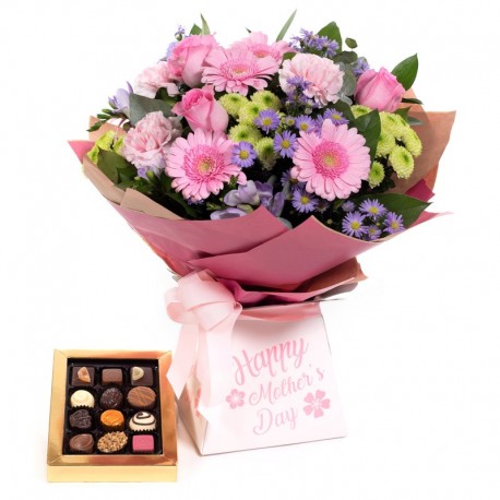 Pink delight with chocolates