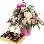 Evie with chocolates