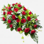 Coffin spray of roses