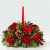 Christmas candle table posy