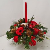 Christmas candle container arrangement