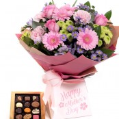 Pink delight with chocolates